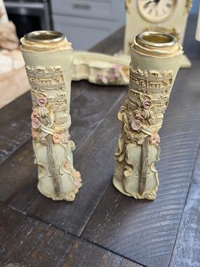 Vintage Figi Resin Symphony Candle Stick Holders